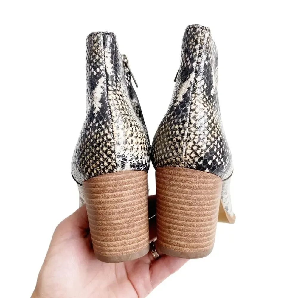 MADEWELL The Rosie Ankle Boot in Snake Embossed Moonstone Multi Leather